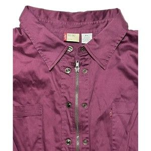 VTG Womens Levis Red Tab Collared Polo Jacket Maroon Size 2X